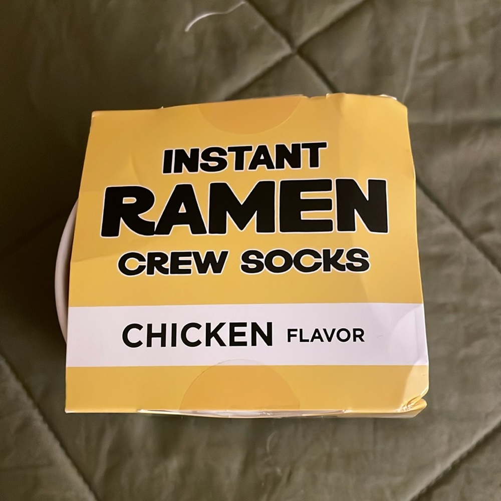Bioworld  novelty crew socks - instant RAMEN kids shoe size 6-10